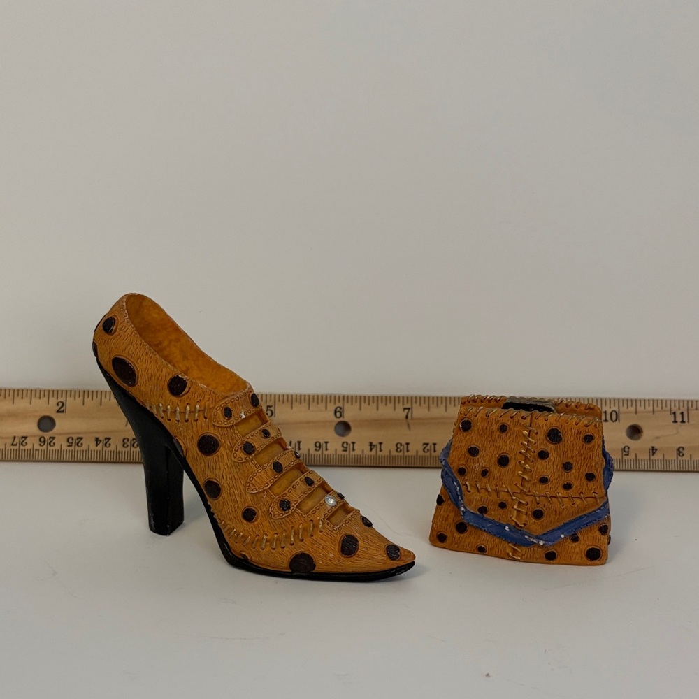 Vintage K's Collection Miniature High Heel Shoe & Purse